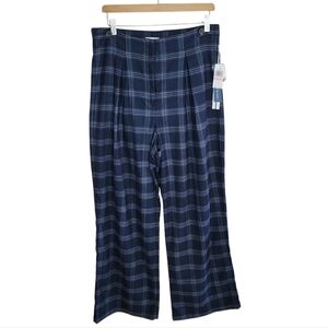NWT Court & Rowe | Blue Plaid High Waisted Trouser Pants Size 10